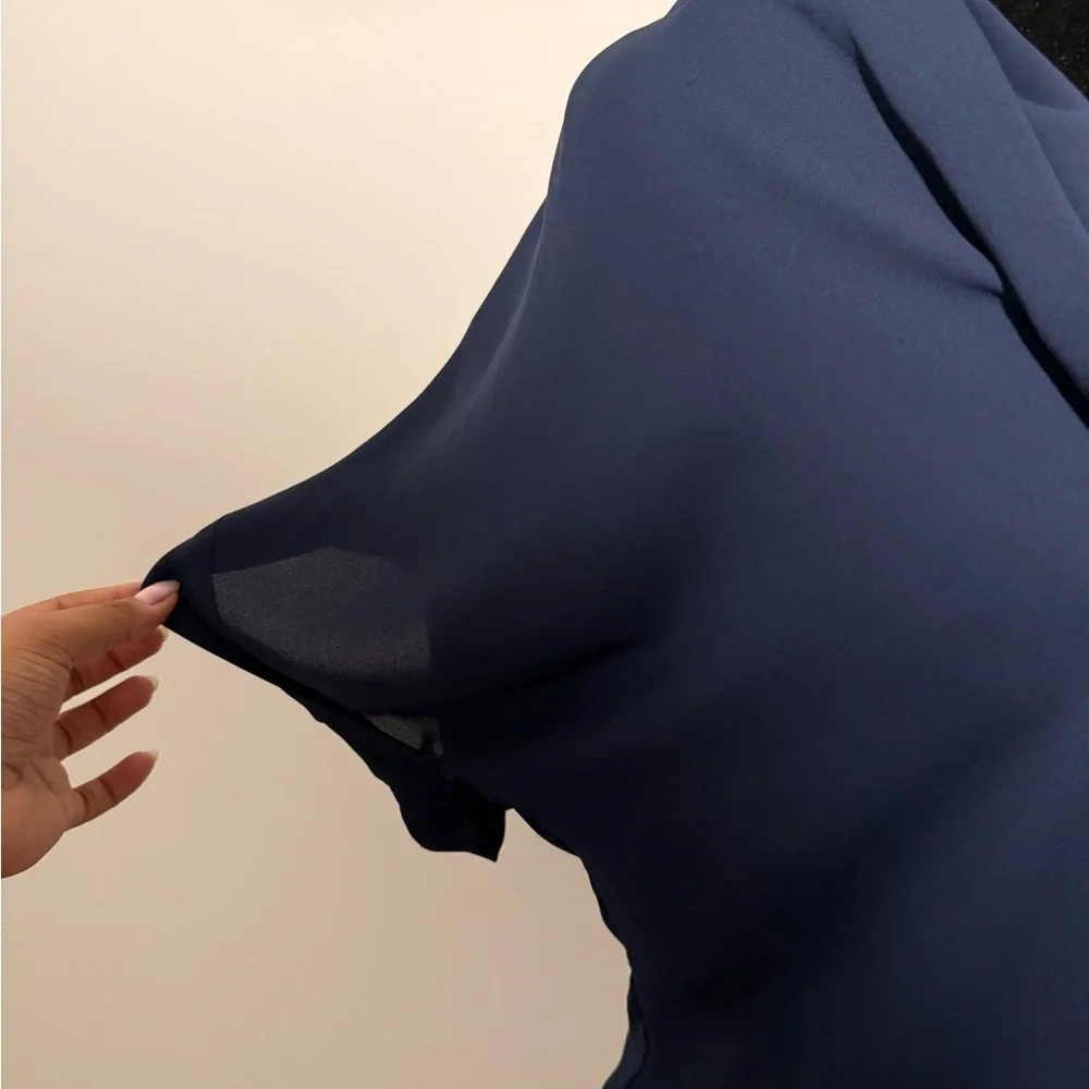 Zara Hand Embroidered Navy Blouse - Picture 3 of 4